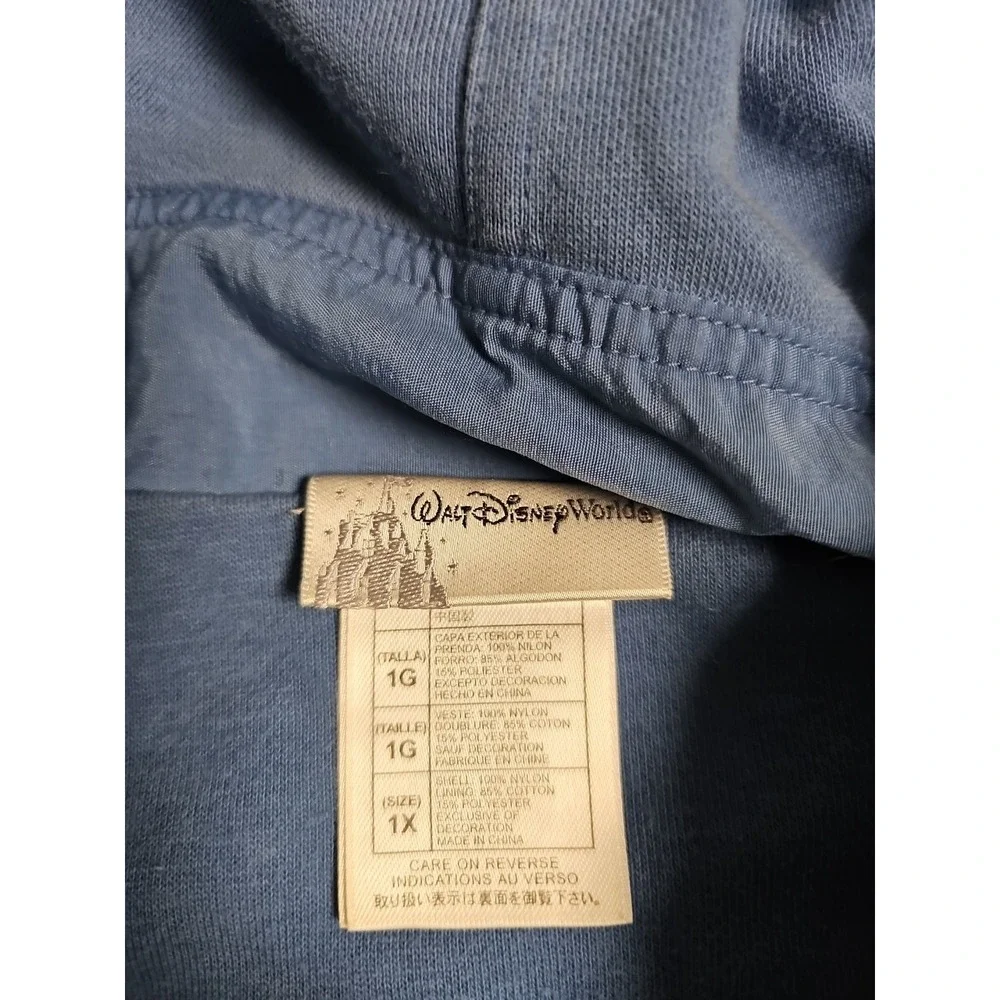 Walt Disney World Sorcerer Mickey Mouse Windbreaker Jacket Blue Hooded 1X